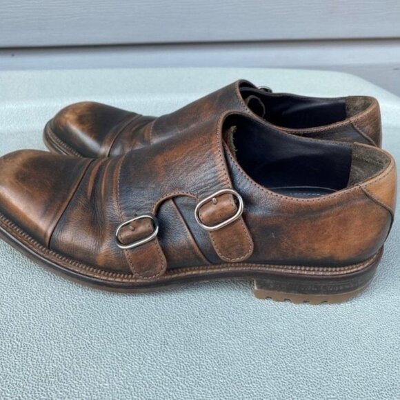 Barrats Double Monk Strap Leather Dress Shoes - Picture 4 of 10